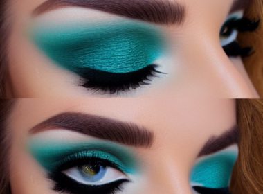 Jesienny makijaż z odrobiną turkusowej zieleni